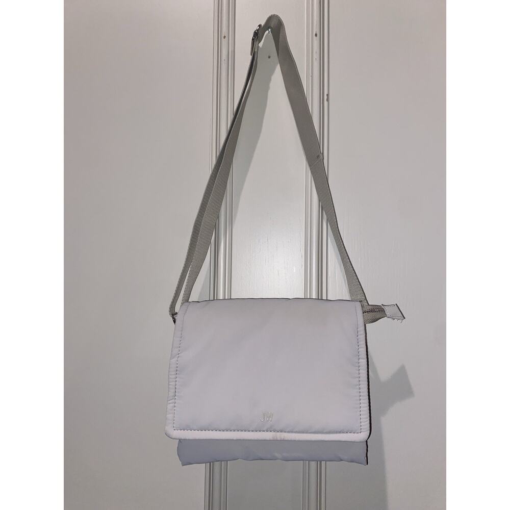 Jason Wu Crossbody Bag Gray Puffy Smooth Zip Flap Soft Structured Shoulder Purse